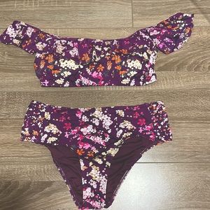Purple Floral Bikini NWOT